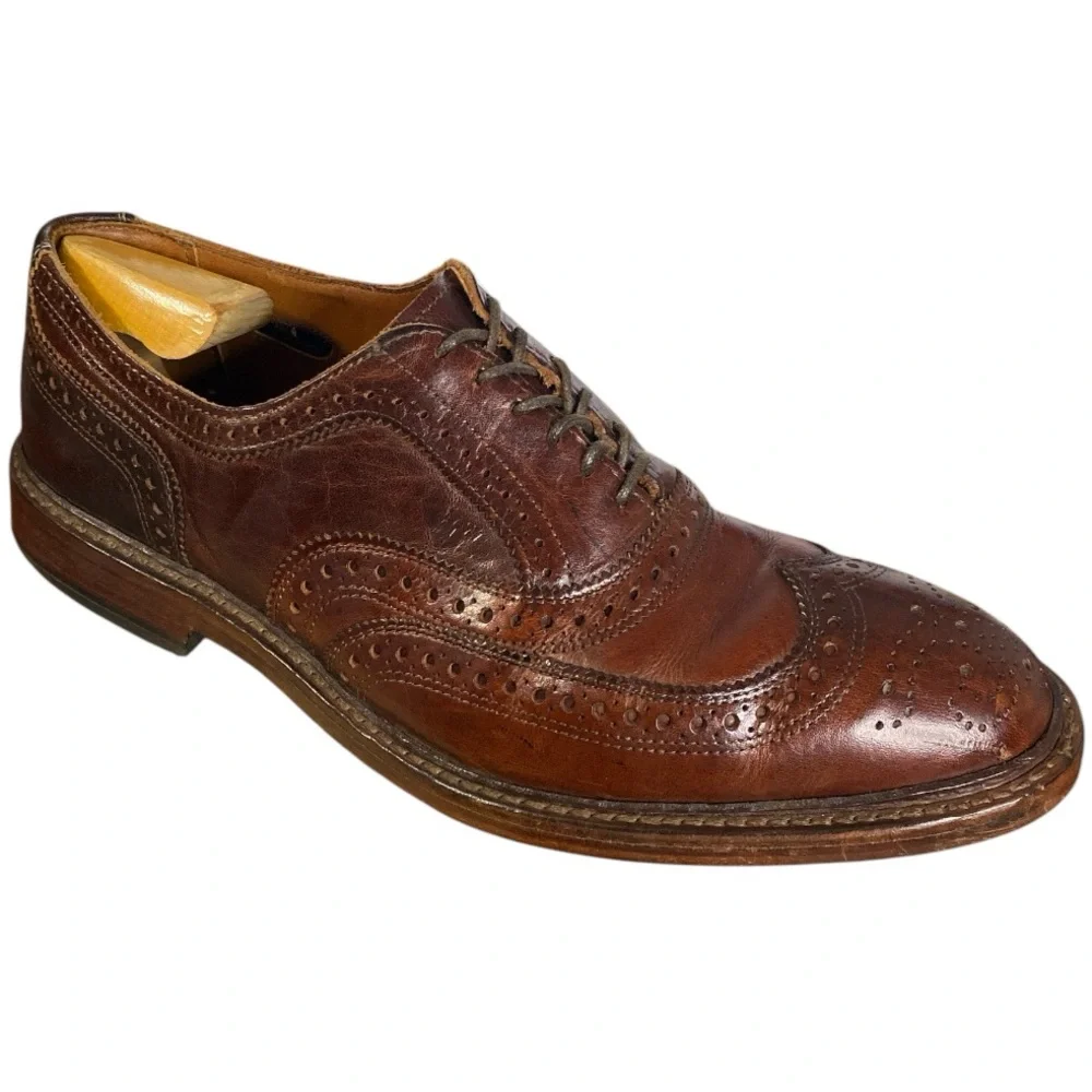 Allen Edmonds McTavish Brown Leather Wingtip Brogue Dress Oxford Shoes Men’s 10D